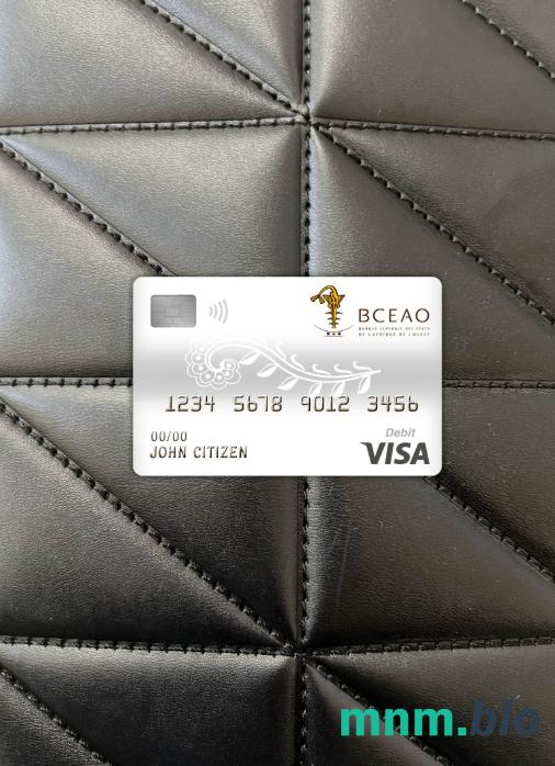 Burkina faso the central bank of west african states bank visa obciążyć card wygląd fotograficzny skan PSD + zdjęcie